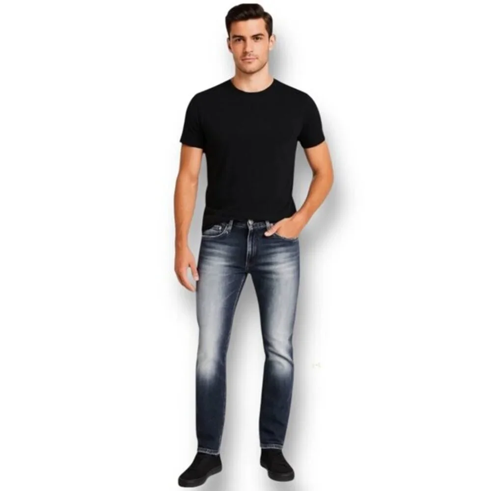 Fiorucci Ittierre Black Faded Italian Denim Jeans Straight Leg Rare Find Mens 32